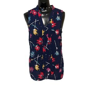 Floral Sleeveless Women's Tieneck Top - Multicolor